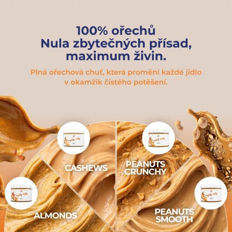 Arašídové máslo 100% Smooth/Crunchy, NAUGHTY NUTTY, 500g