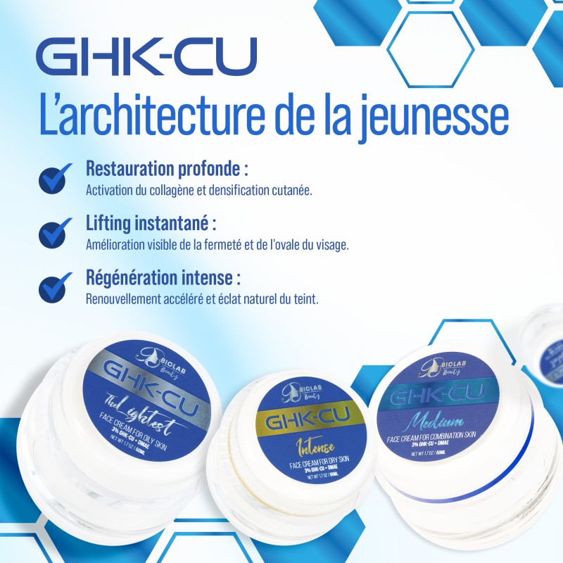 Crème peptidique pour peau sèche GHK-Cu Intense 50 ml