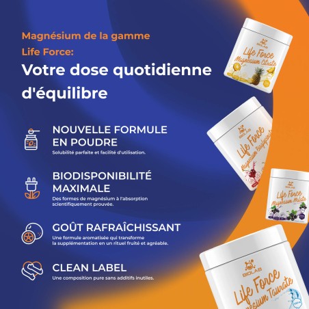 Life Force taurate de magnésium, poudre 100g