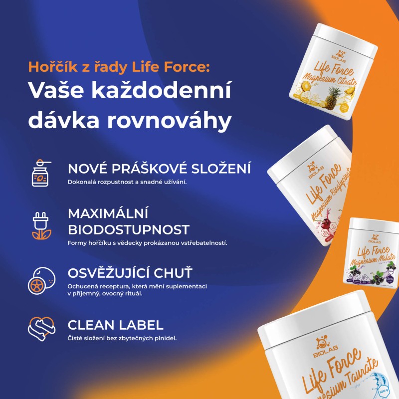 Life Force bisglycinát hořečnatý, prášek 100g