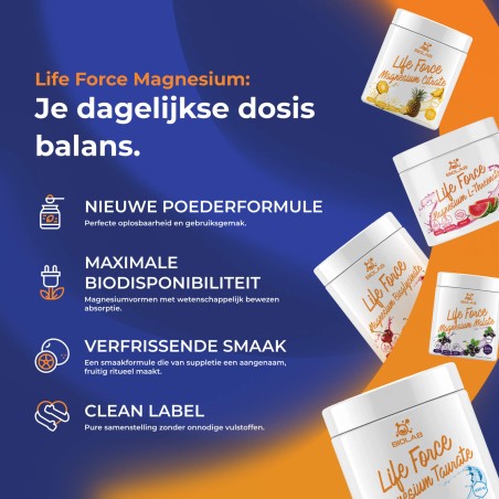 Life Force magnesiummallaat, poeder 100g