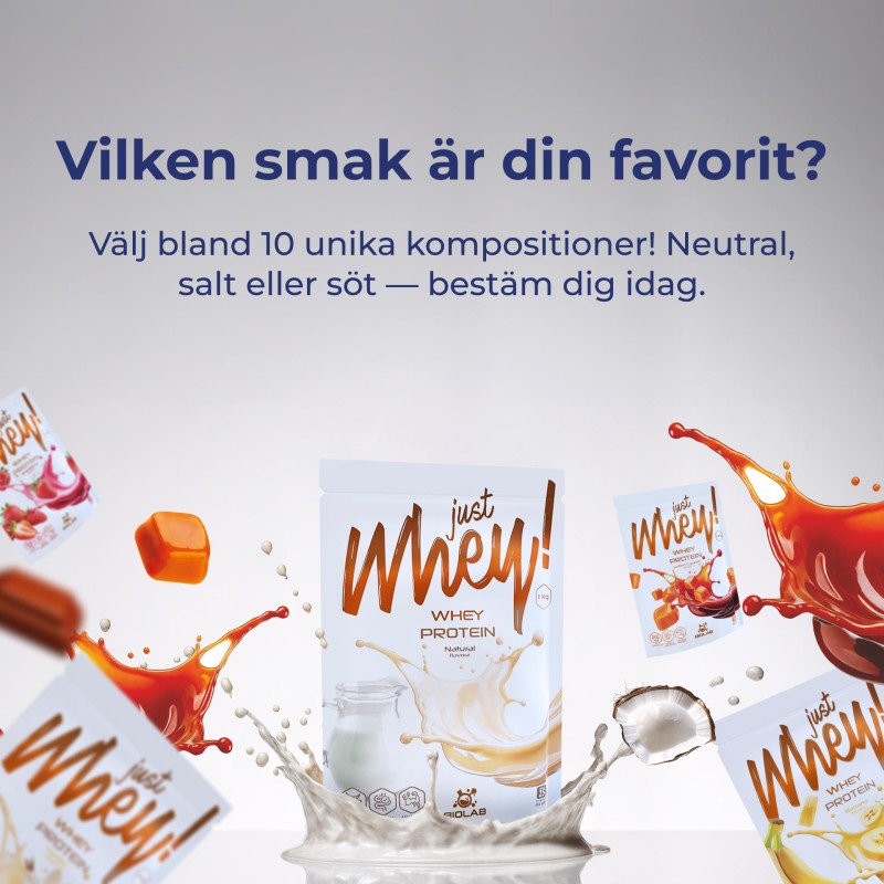 Just Whey! vassleproteinpulver WPC premium Nutri Whey™, påse 35g