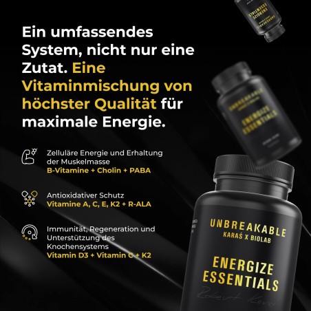 Energize Essentials, UNBREAKABLE Karaś x Biolab, 60 Kapseln