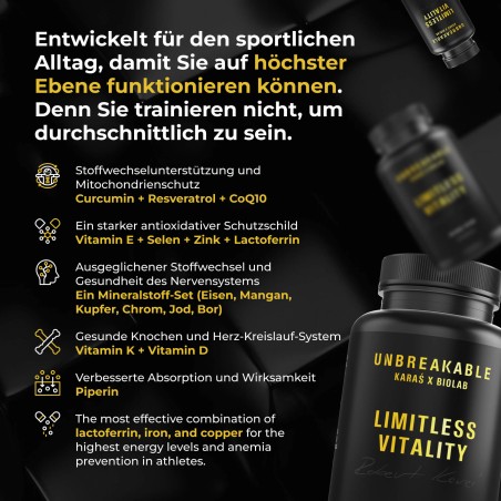 Limitless Vitality, UNBREAKABLE Karaś x Biolab, 60 Kapseln