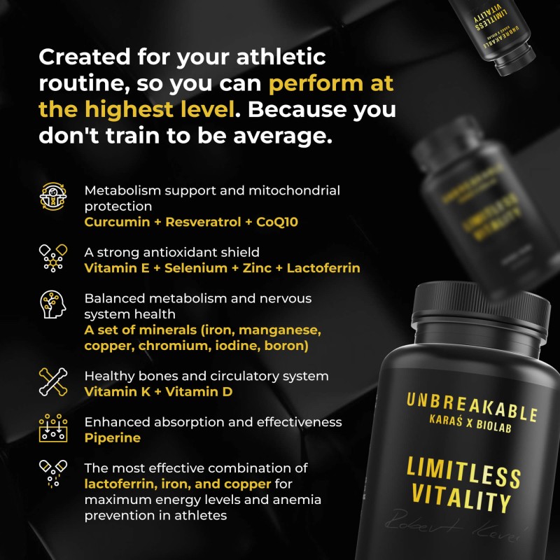 Limitless Vitality, UNBREAKABLE Karaś x Biolab, 60 kapsulas