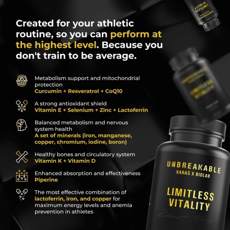 Limitless Vitality, UNBREAKABLE Karaś x Biolab, 60 kapsulas