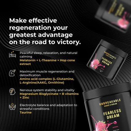 Fearless Dream, UNBREAKABLE Karaś x Biolab, raspberry flavour, 500g