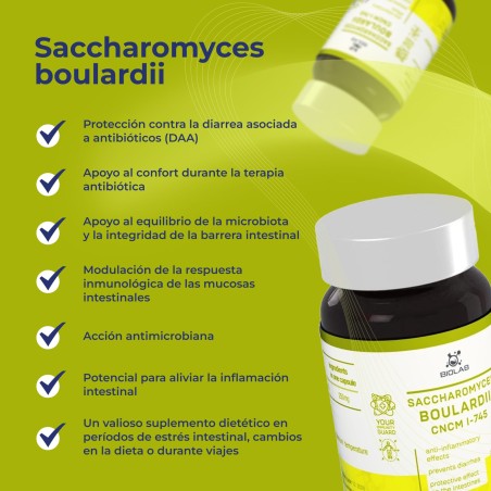 Saccharomyces boulardii 250 mg, 60 cápsulas