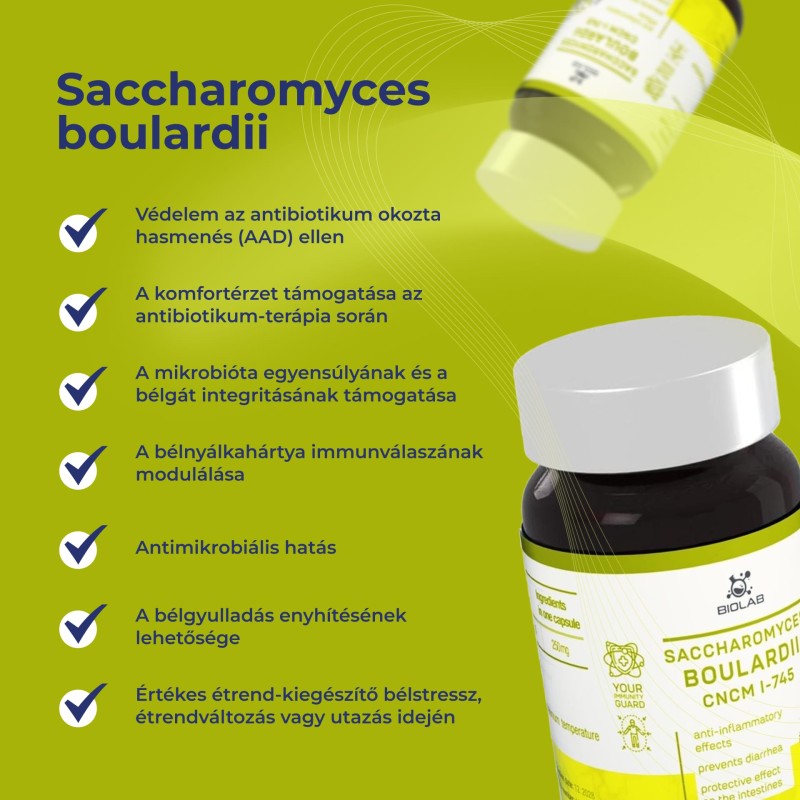 Saccharomyces boulardii 250 mg, 60 kapszula