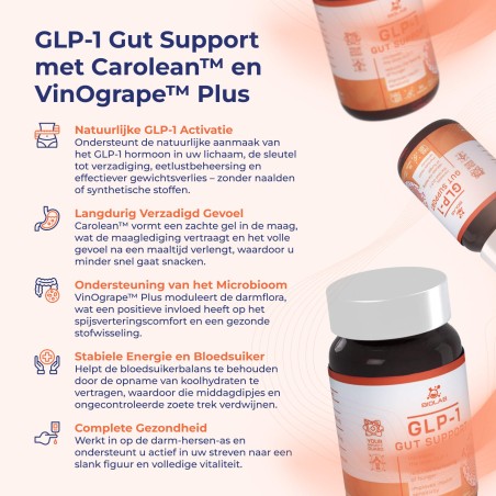 GLP-1 Gut Support, Carolean™ en VinOgrape™ Plus complex, 90 capsules
