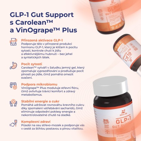 GLP-1 Gut Support, komplex Carolean™ a VinOgrape™ Plus, 90 kapslí