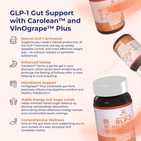 GLP-1 Gut Support, Carolean™ och VinOgrape™ Plus komplex, 90 kapslar