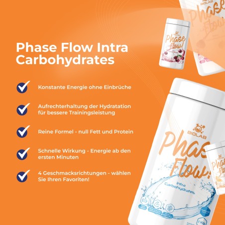Phase Flow Intra Carbohydrates, Kohlenhydrat-Mix in Pulverform, 1 kg