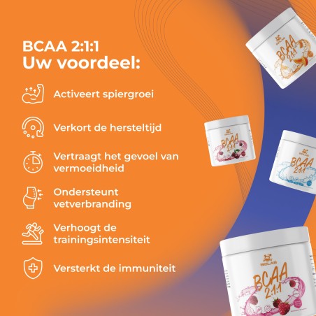 BCAA 2:1:1, complex van vertakte-keten aminozuren poeder 500g