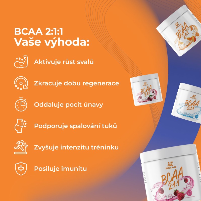 BCAA 2:1:1, komplex větvených aminokyselin v prášku 500g