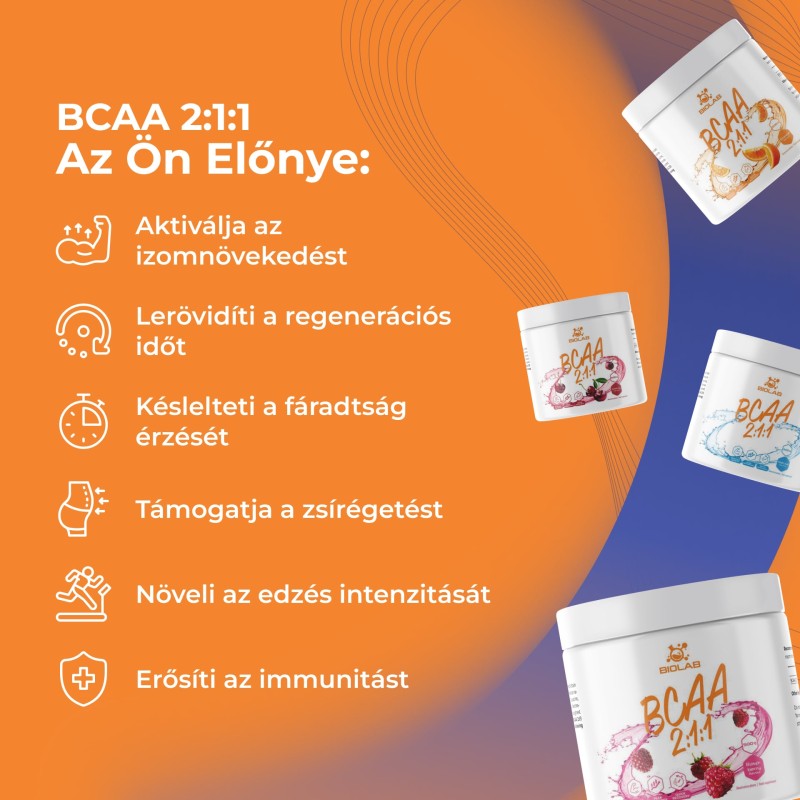 BCAA 2:1:1, elágazó láncú aminosav komplex por 500g