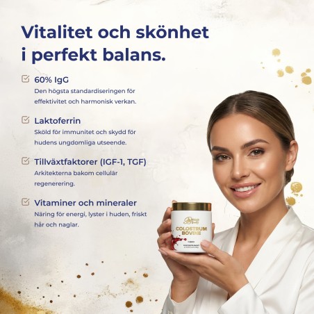 Colostrum Bovine - råmjölk från ko 60% IgG, 50g (25 portioner)