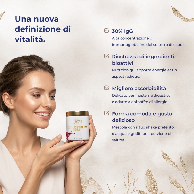 Goat Colostrum - colostro di capra 30% IgG, 50g (25 porzioni)