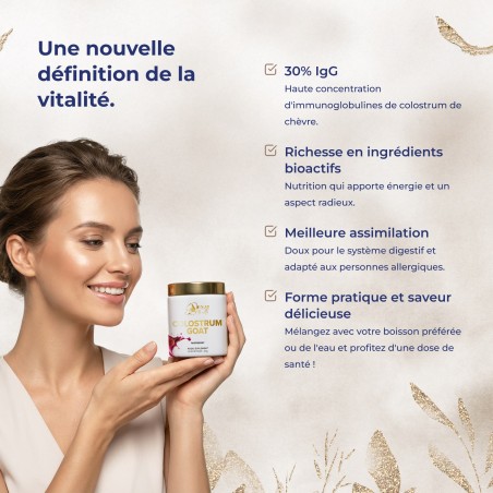 Goat Colostrum - colostrum de chèvre 30% IgG, 50g (25 portions)